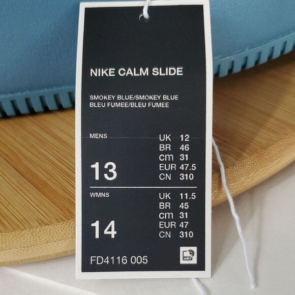 Nike Calm Slide Sandals Smoky Blue Men's Size 13 Women's 14 NWT - Picture 10 of 11